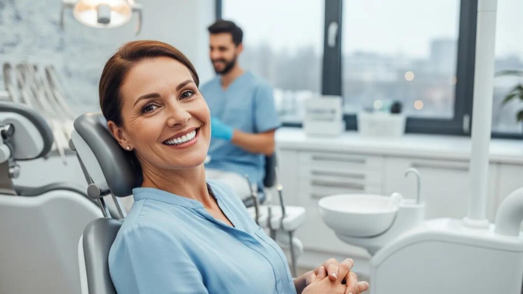 smiling-patient-with-implant-supported-dentures-in-a-modern-dental-clinic